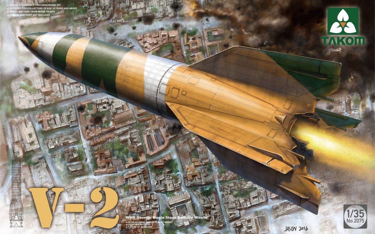 TAKOM 2075 Missile balistique allemand monostage V-2 de la Seconde Guerre mondiale, échelle 1/35