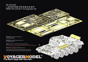 Kit de mise à niveau Voyager Model PE351234 pour le Comet A-34 britannique de la Seconde Guerre mondiale, compatible avec la maquette TAMIYA 35380 au 1/35