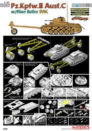Cyber ​​​​Hobby 6752 Pz. Kpfw.II Ausf. C avec rouleau de mine DAK (1/35) – image 2