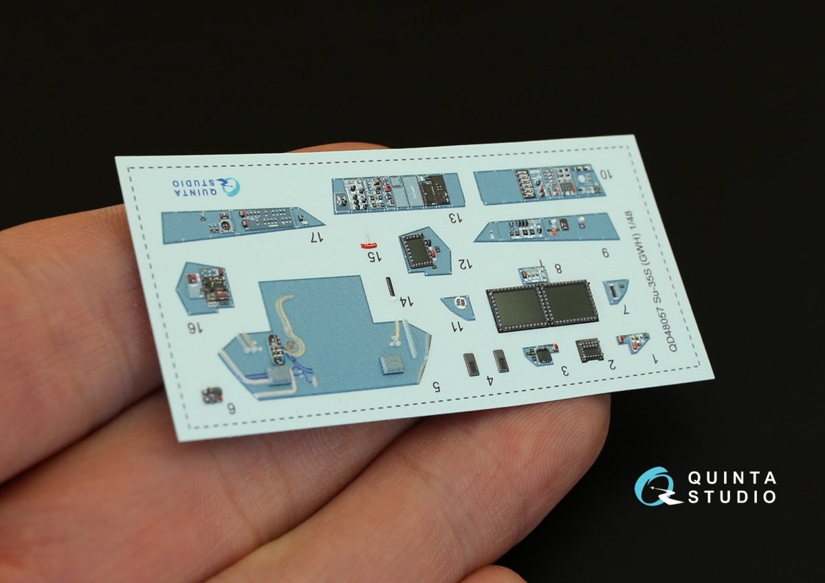 Intérieur imprimé en 3D et coloré sur papier décalcomanie Quinta Studio QD48057 Su-35S (pour kit GWH) 1/48 – image 4