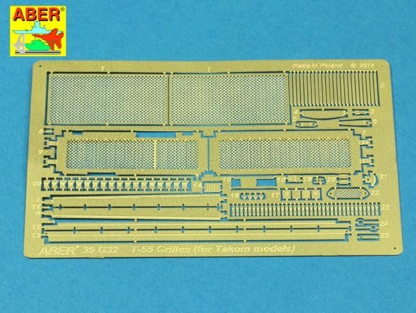 Grilles Aber 35G32 pour char russe T-55AM également pour T-55AMV (1/35)