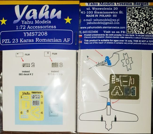 Yahu YMS7208 PZL 23 Karas Roumain AF 1/72