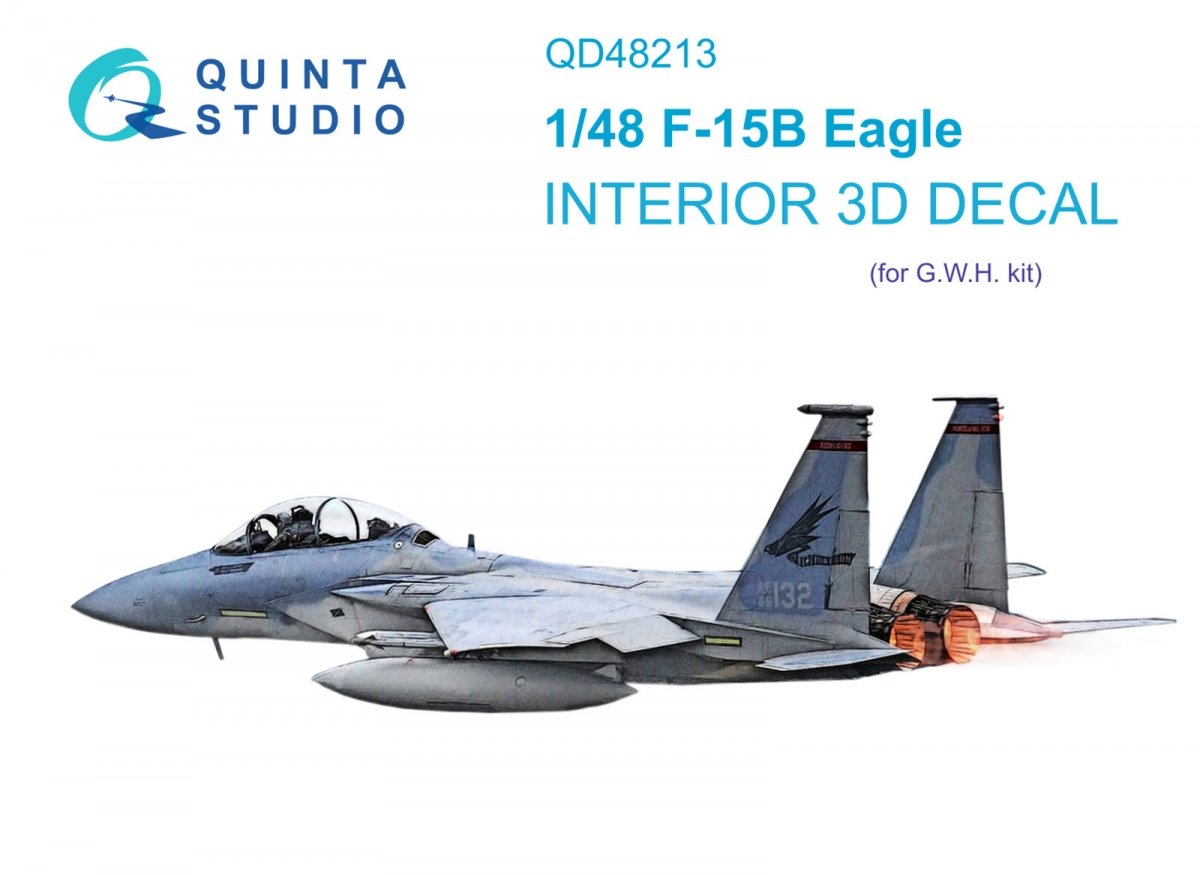 Intérieur imprimé en 3D et coloré pour le F-15B de Quinta Studio QD48213 (GWH) à l&amp;#39;échelle 1/48