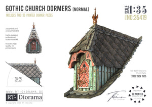 RT-Diorama 35419 Lucarnes d&amp;#39;église gothique normales [~30-35°] 1/35