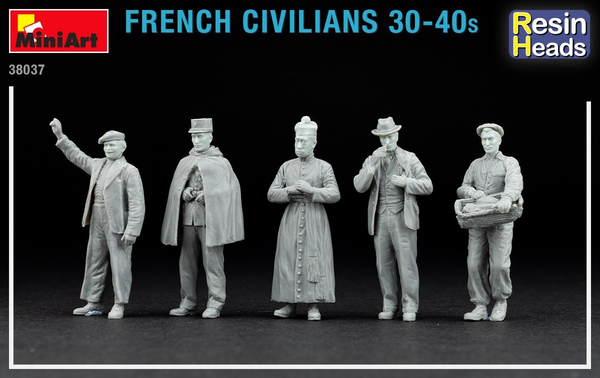 Miniart 38037 Civils français années 30-40 (têtes en résine) 1/35  – immagine 3