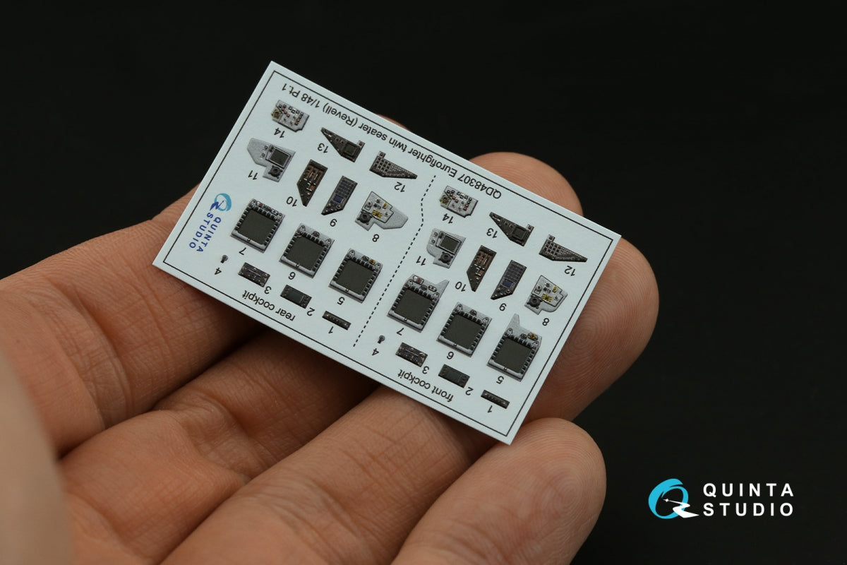 Intérieur coloré imprimé en 3D sur papier décalcomanie pour Eurofighter biplace Quinta Studio QD48307 (Revell) 1/48 – immagine 8