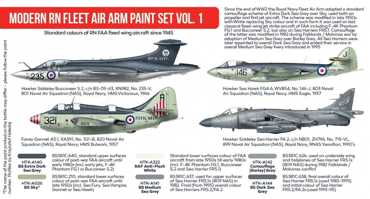 Coffret de peinture Hataka HTK-AS113 Modern RN Fleet Air Arm, volume 1, 6 x 17 ml – Bild 3