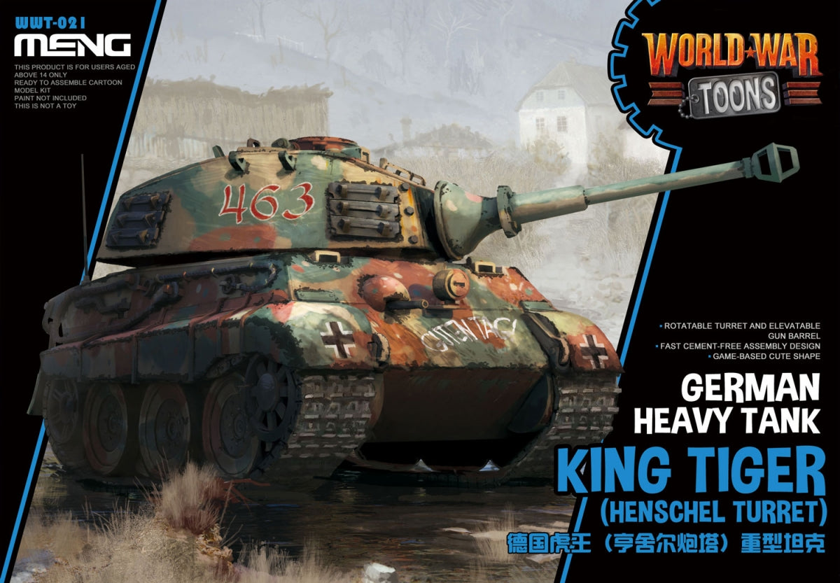 Maquette Meng WWT-021 World War Toons King Tiger (tourelle Henschel) Char lourd allemand