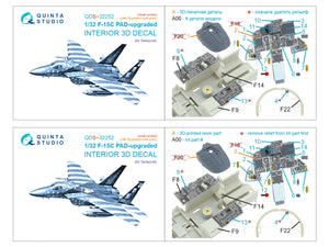 Quinta Studio QDS+32252 F-15C PAD amélioré, intérieur imprimé en 3D et coloré sur papier décalcomanie (Tamiya) (petite version) (avec pièces en résine imprimées en 3D) 1/32 – image 12