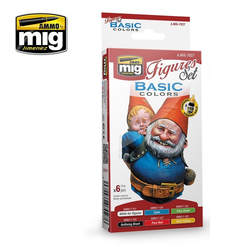 Munitions Mig 7027 ENSEMBLE DE COULEURS DE BASE POUR FIGURINES