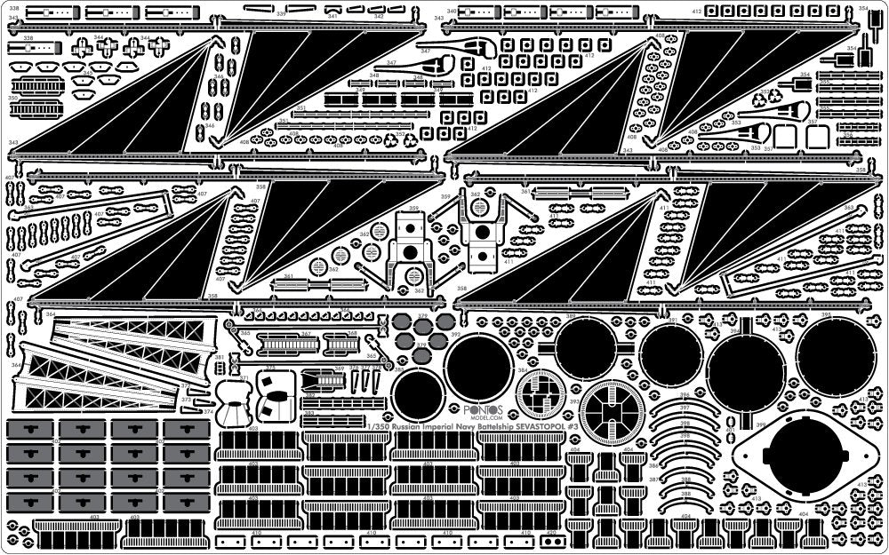 Pontos 35012F1 Russian Imperial Navy Battleship Sevastopol Detail Up Set 1/350 – zdjęcie 7
