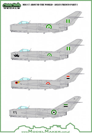 Décalcomanies ModelMaker D48155 MiG-17 AUTOUR DU MONDE - FRESQUE ASIATIQUE PARTIE I 1/48 – image 2