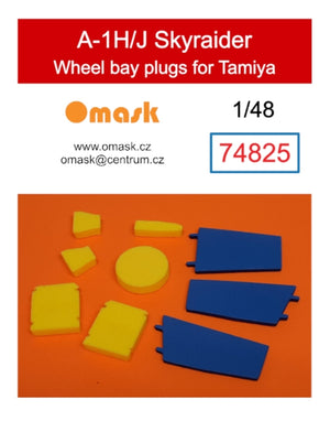 Bouchons de puits de train d&amp;#39;atterrissage Omask 74825 A-1H/J Skyraider (pour Tamiya 61058, 61073) 1/48