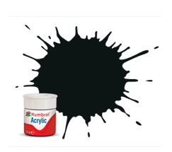 Humbrol AB0091 91 Peinture acrylique mate noire et verte 14 ml