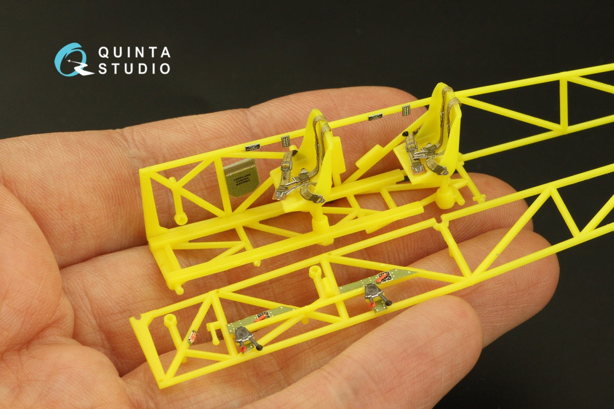 Intérieur imprimé en 3D et coloré sur papier décalcomanie Quinta Studio QD48360 Stearman Pt-17 Kaydet (Revell) à l&amp;#39;échelle 1/48 – Bild 8