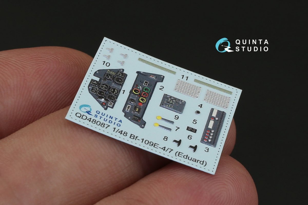 Intérieur imprimé en 3D et coloré sur papier décalcomanie Quinta Studio QD48087 Bf 109E-4/E-7 (pour kit Eduard) 1/48  – Bild 3