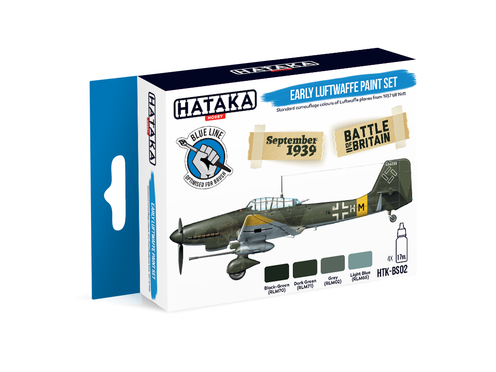Hataka HTK-BS02 Ensemble de peinture Early Luftwaffe (4x17ml)
