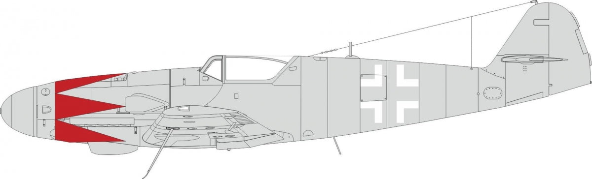 Eduard EX1010 Bf 109K-4 motif tulipe et insignes nationaux 1/48