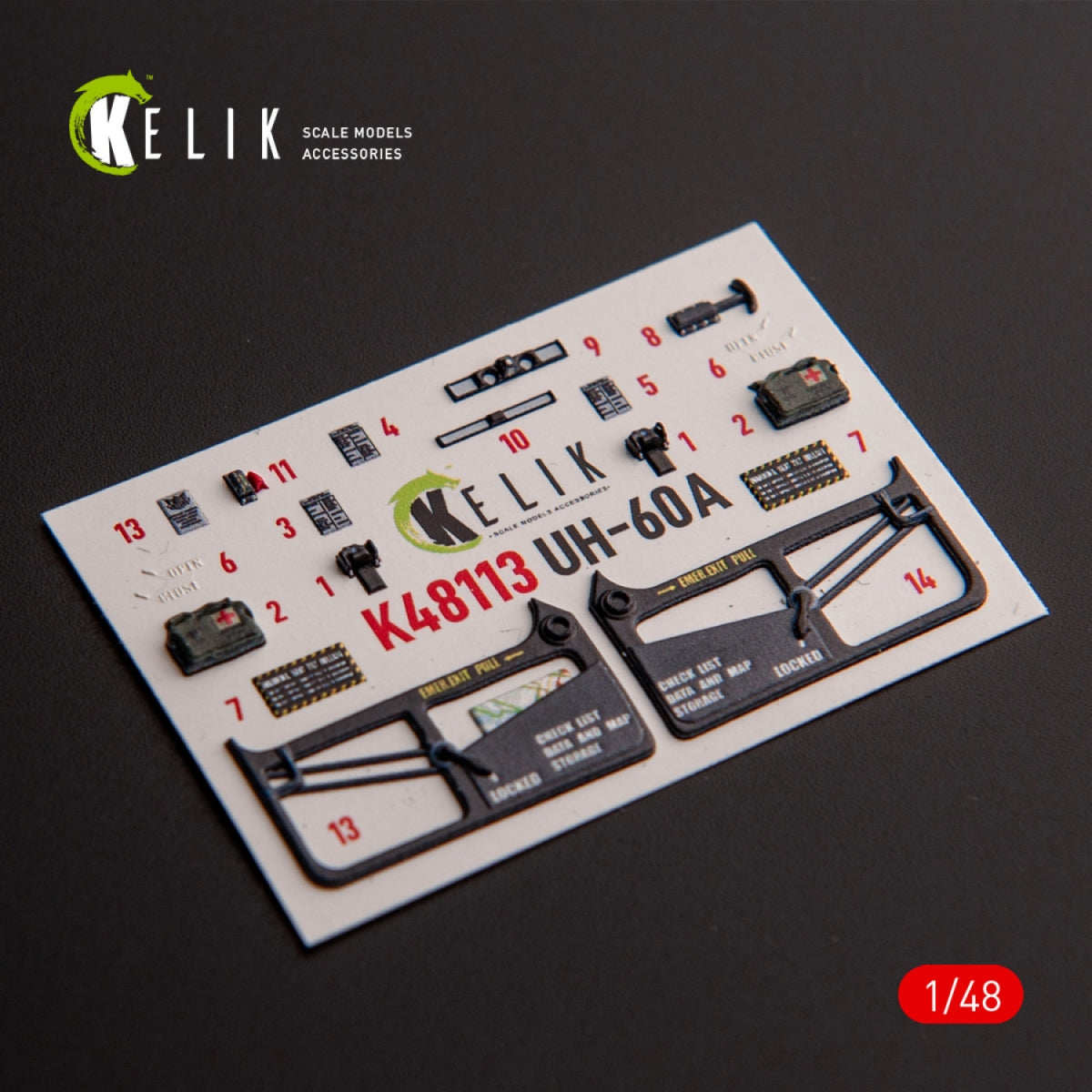 KELIK K48113 UH-60A Black Hawk - Décalcomanies 3D intérieures de type 1 pour kit ICM au 1/48 – image 4