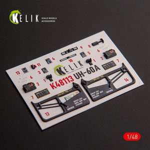 KELIK K48113 UH-60A Black Hawk - Décalcomanies 3D intérieures de type 1 pour kit ICM au 1/48 – image 4