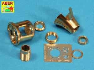 Aber 16L-08 Frein de bouche ancien pour le canon des premiers chars Tiger I et Tiger II (tourelle Porsche) / Frein de bouche ancien pour le canon de 8,8 cm des Tiger I et Tiger II (tourelle Porsche) allemands, échelle 1/16