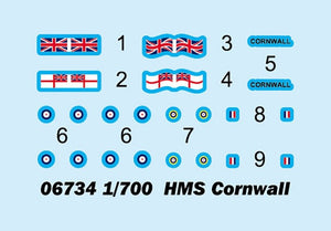 Trumpeter 06734 HMS Cornwall 1/700 – immagine 3