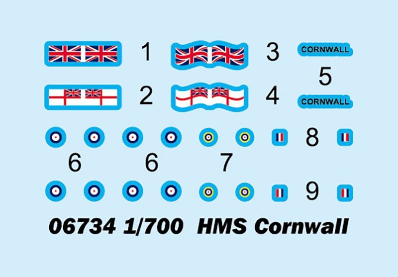 Trumpeter 06734 HMS Cornwall 1/700 – immagine 3