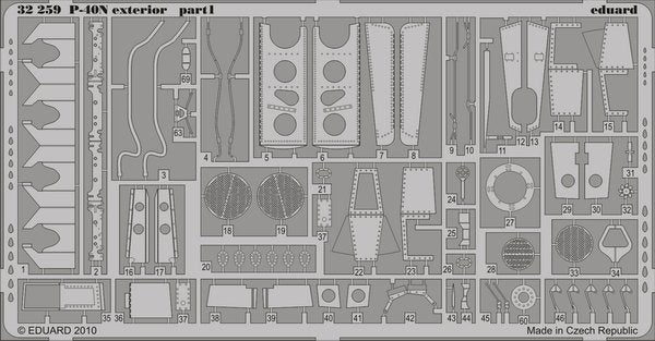 Eduard 32259 P-40N extérieur HASEGAWA 1/32
