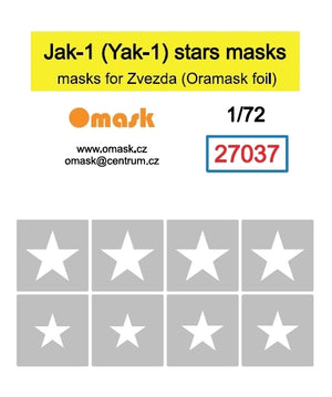 Omask 27037 Jak-1 (Yak-1) star masks (for Zvezda) 1/72