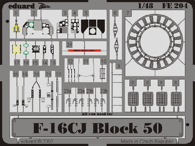Maquette Eduard FE204 F-16CJ Block 50 au 1/48, Hasegawa