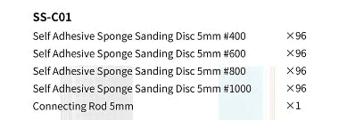 DSPIAE SS-C01 Self Adhesive Sponge Sanding Disc Set 5mm / Zestaw samoprzylepnych gąbkowych tarcz szlifierskich 5 mm – zdjęcie 10