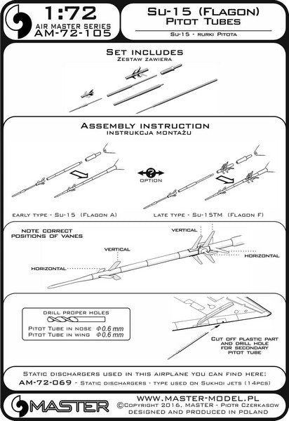 Master AM-72-105 Su-15 (Flagon) - Tubes pilotes 1/72  – imagen 5