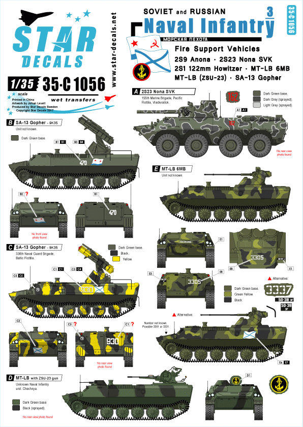 Star Decals 35-C1056 Infanterie navale 3 1/35