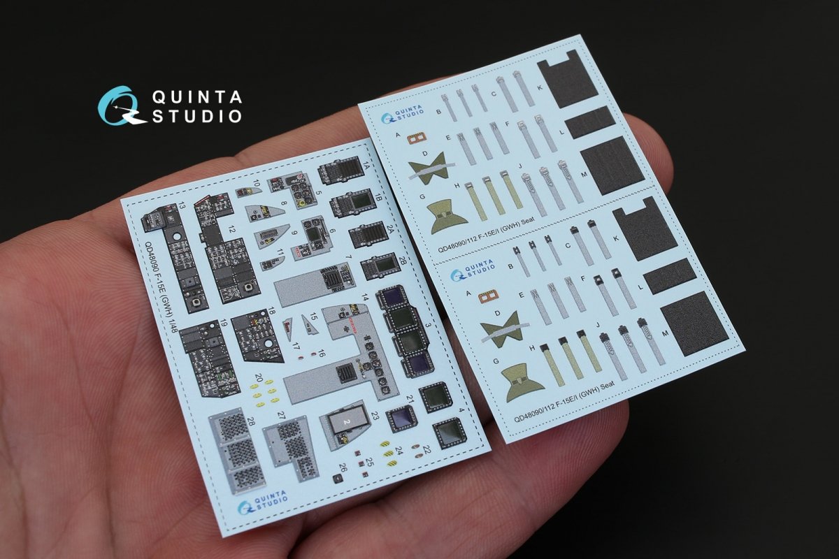 Intérieur imprimé en 3D et coloré sur papier décalcomanie Quinta Studio QD48090 F-15E (pour kit GWH) 1/48 – image 3