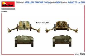 MiniArt 35395 Tracteur d&amp;#39;artillerie allemand T-60(r) et son équipage remorquant un canon PaK40 1/35 – imagen 6