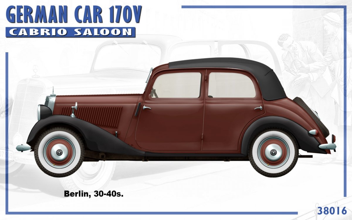 MiniArt 38016 VOITURE ALLEMANDE 170V BERLINE CABRIOLET 1/35 – Bild 4