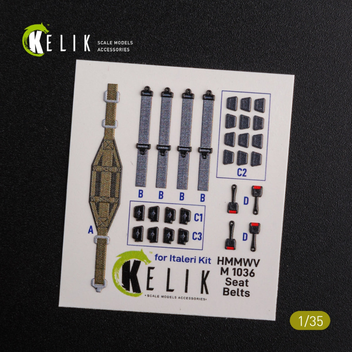 KELIK K35024 HUMVEE HMMWV M1036 avec TOW, version désert, décalcomanies 3D pour intérieur de maquette Italeri au 1/35 – image 3