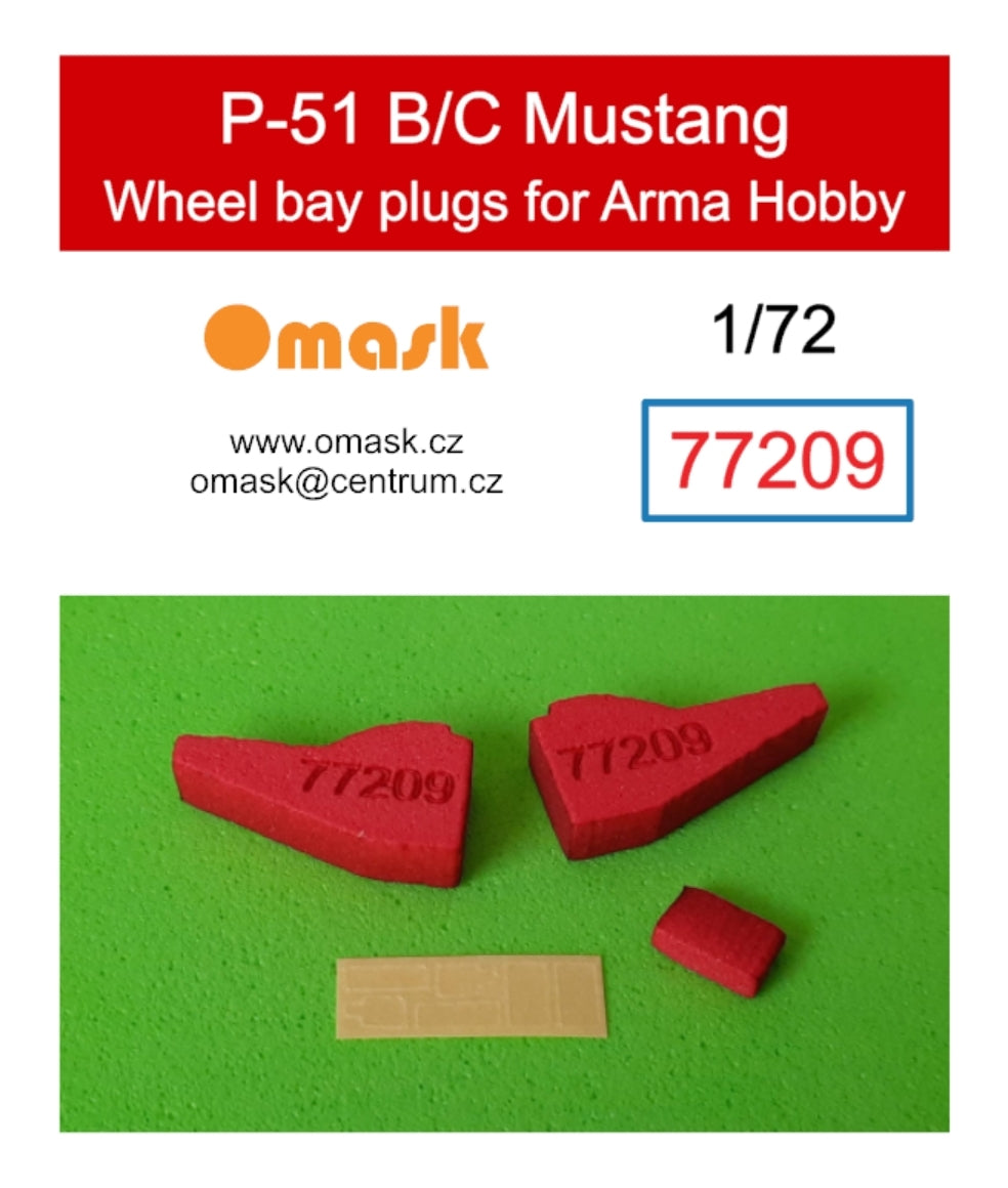 Omask 77209 Bouchons de passage de roue pour P-51 B/C Mustang (pour Arma Hobby) 1/72