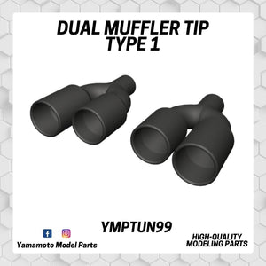 Embout de silencieux double Yamamoto YMPTUN99 Type 1 1/24