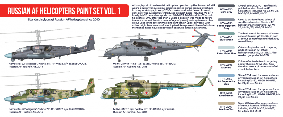 Kit de peinture pour hélicoptères Hataka HTK-AS86 des forces aériennes russes, vol. 1, 8x17  – immagine 3