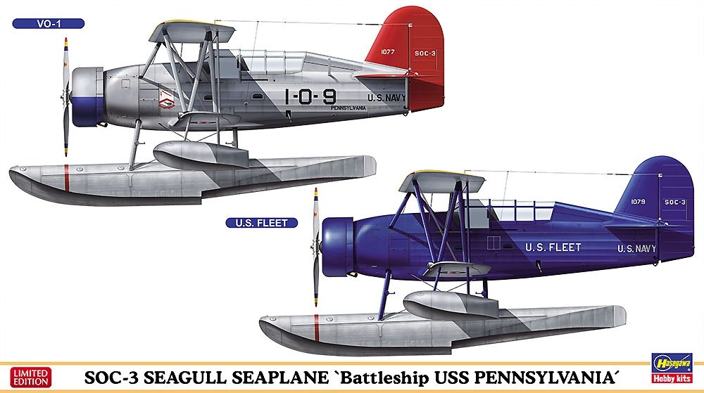 Hasegawa 02394 SOC-3 Seagull Seaplane Cuirassé USS Pennsylvania 1/72 