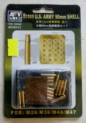 AFV Club 35111 Ensemble d&amp;#39;obus de 90 mm de l&amp;#39;armée américaine au 1/35