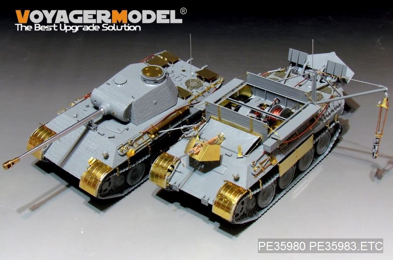Maquette Voyager PE35980 Bergepanther Ausf.A allemand de la Seconde Guerre mondiale (type tardif, porte-outils Panther G) - Base pour TAKOM 2101 au 1/35 – Bild 19