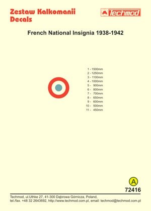 Techmod 72416 - Insignes nationaux français 1938-1942 (1/72) – Bild 2