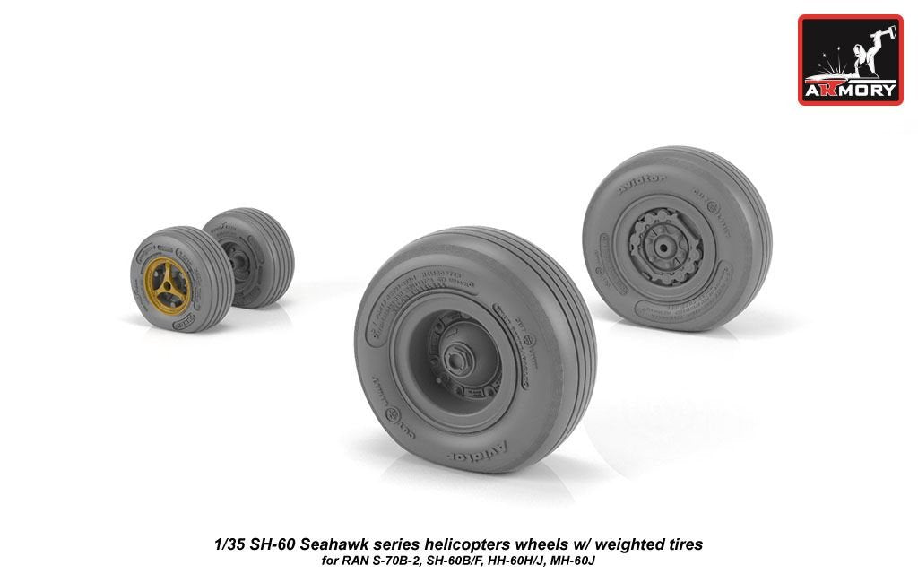 Roues Armory Models AW35302 SH-60 Seahawk avec pneus lestés 1/35