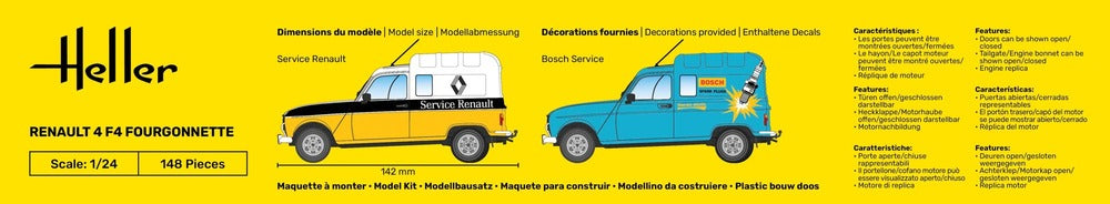 Heller 82700 Renault 4 F4 Fourgonette 1/24 – Bild 3