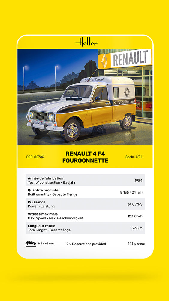 Heller 82700 Renault 4 F4 Fourgonette 1/24 – Bild 4
