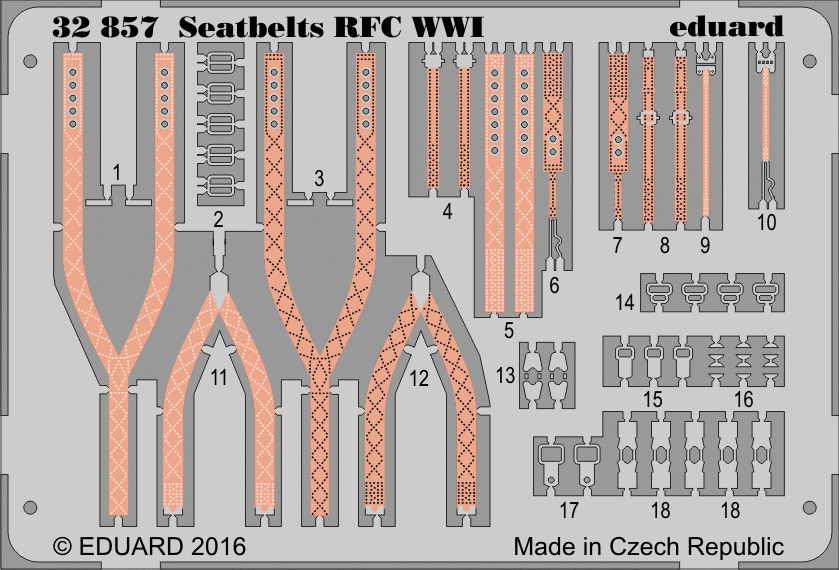 Ceintures de sécurité Eduard 32857 RFC Première Guerre mondiale 1/32