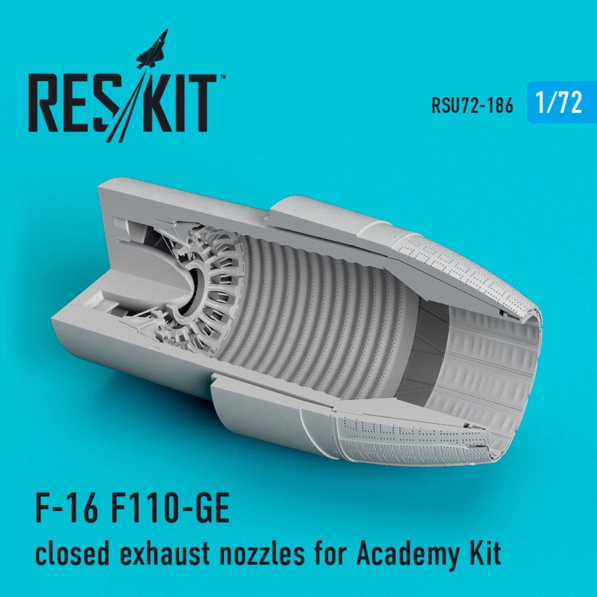 RESKIT RSU72-0186 F-16 F110-GE FERMÉS TUYAUX D&amp;#39;ÉCHAPPEMENT POUR MAQUETTE ACADEMY 1/72 – Bild 2