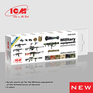 Coffret de peinture acrylique ICM 3039 - Équipement militaire des forces armées ukrainiennes